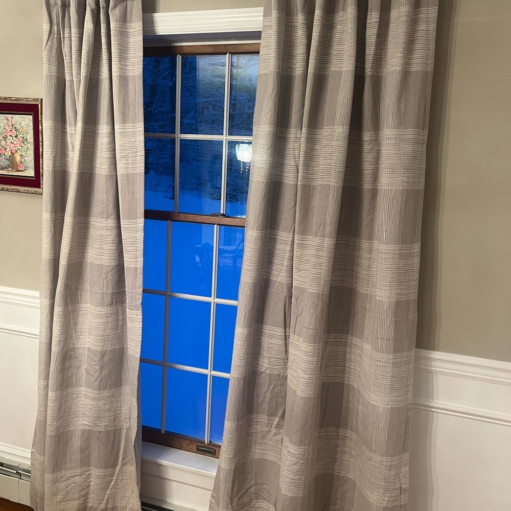 Bee & Willow Beige Striped Curtains
